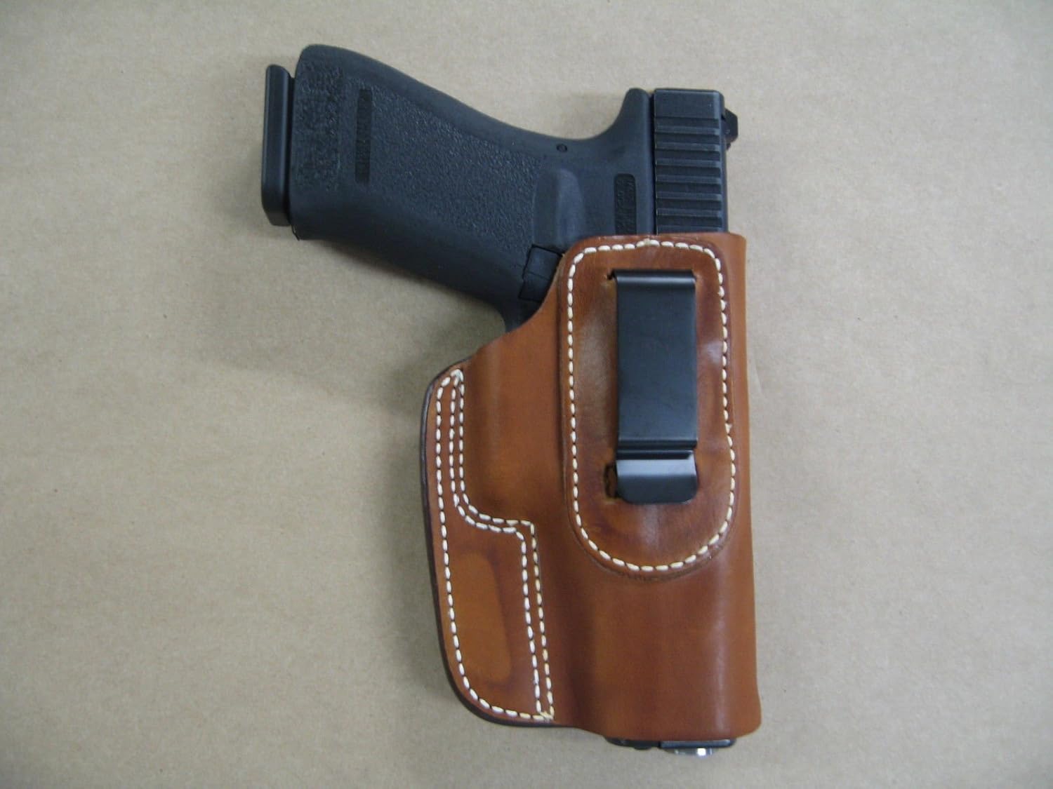 Azula IWB Leather in Waistband Concealed Carry Holster for Ruger P85, P89, P95, P93, P94, P90, P345 TAN RH