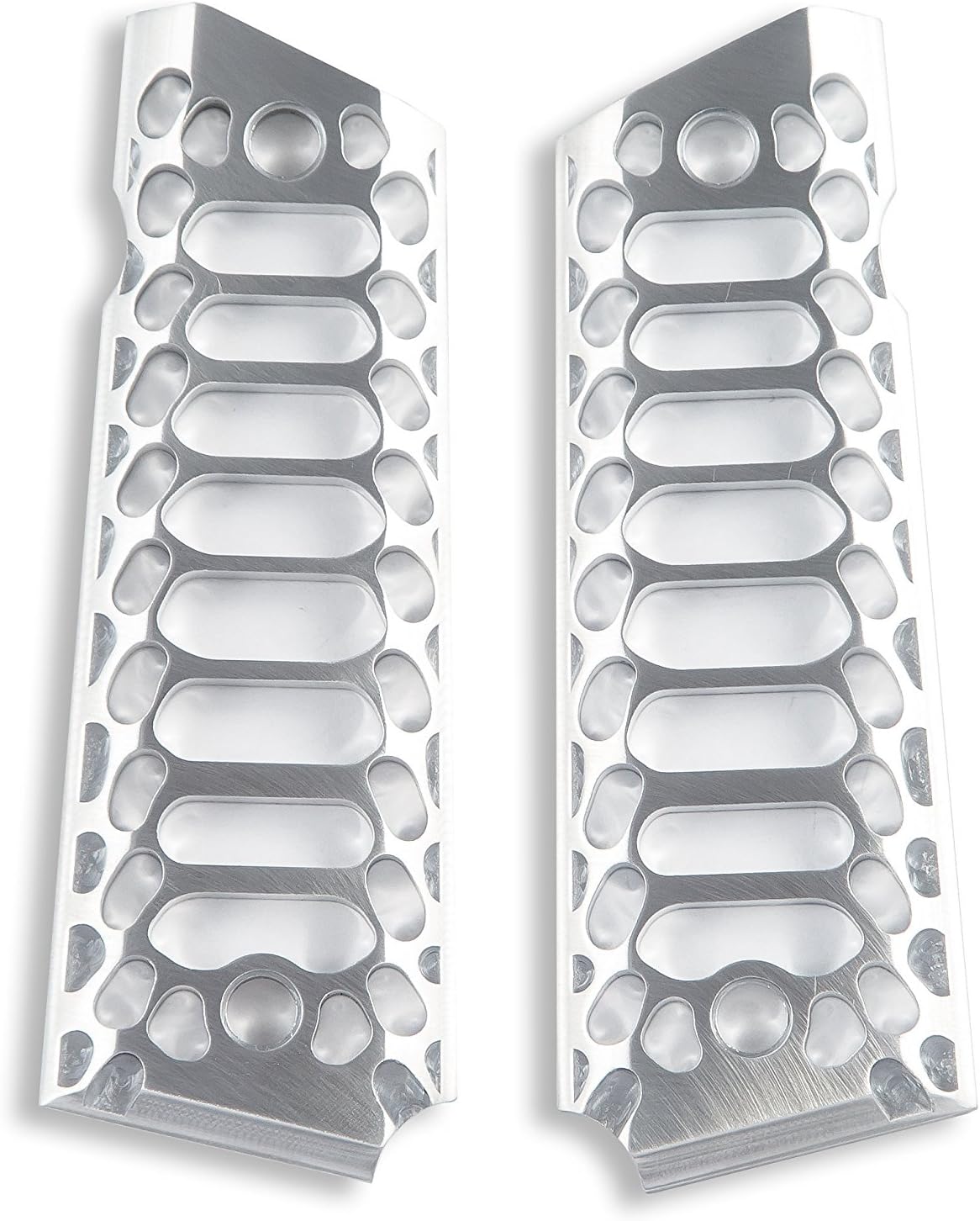 1911 Government/Commander Full Size Grips Aluminum Cobra Skeleton Brushed Aluminum