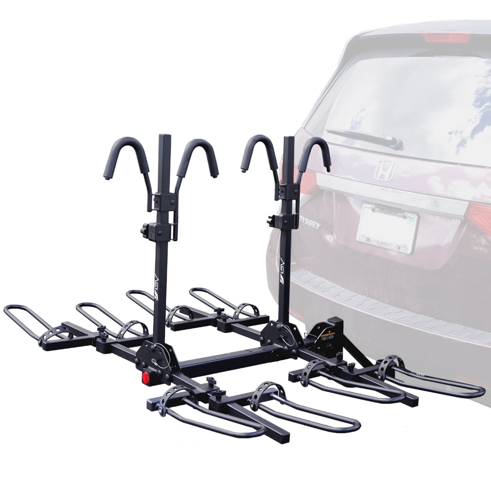 BV 4-Bike Rack Hitch Mount For Car SUV Trunk Bicycle Platform Carrier Max 140LBS With 2" Hitch Receiver